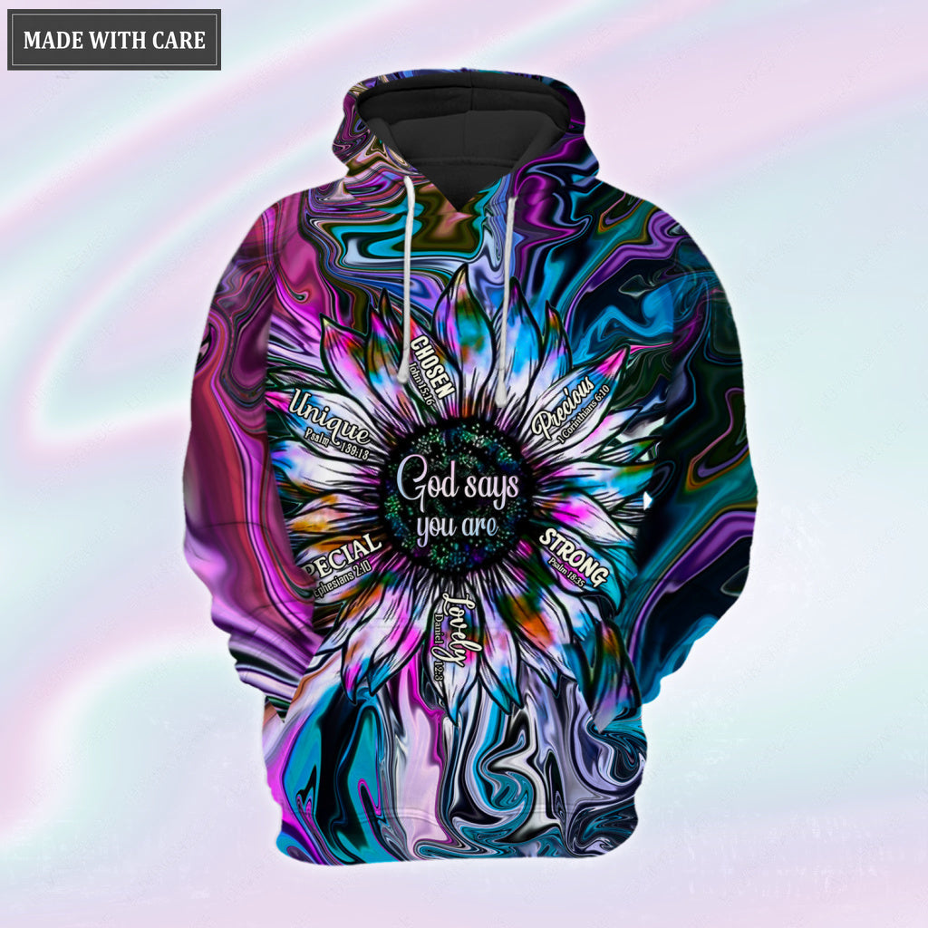 God Says You Are Sunflower Silhouette Hoodie