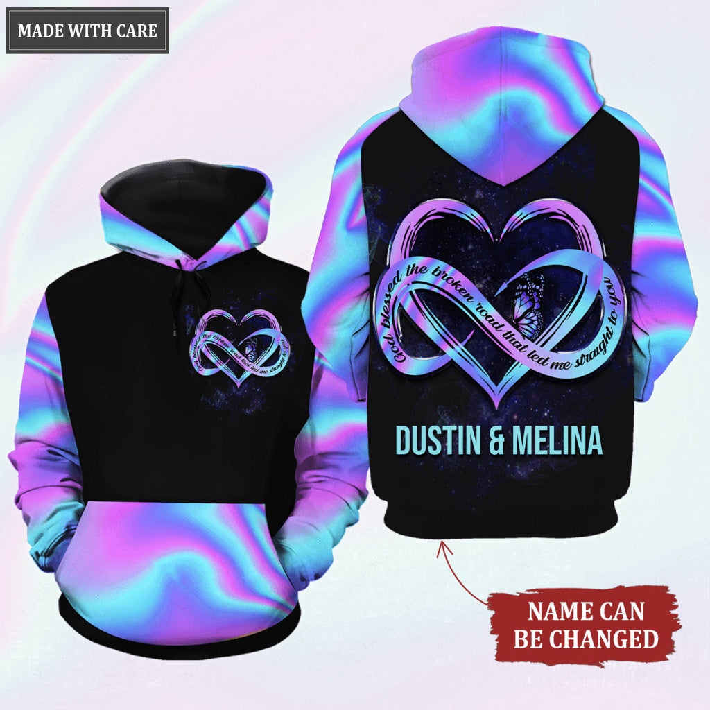 Personalized Hologram Infinity Heart Hoodie