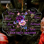 Glitter Purple Flower Buttefly Surrounded By Your Glory Transparent Ornament
