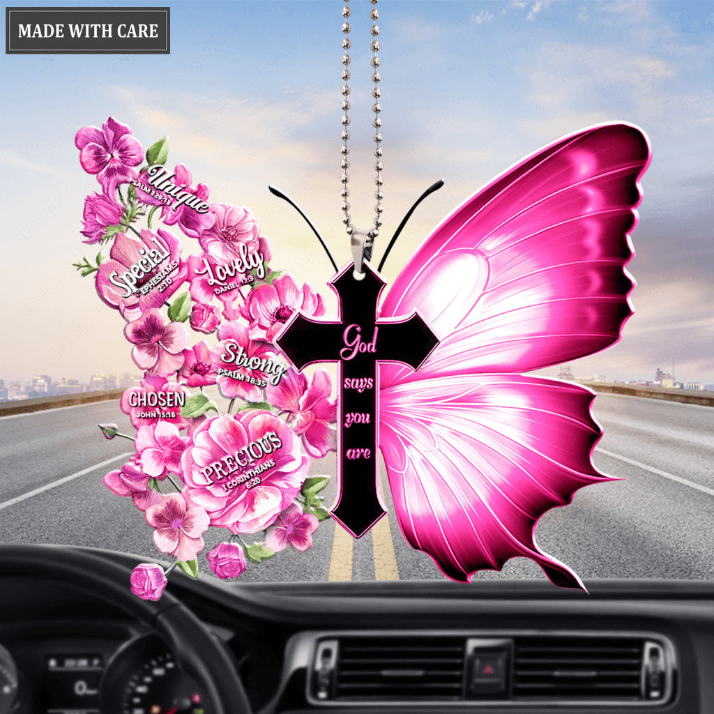 Colorful Pansies Butterfly God Says You Are Ornament