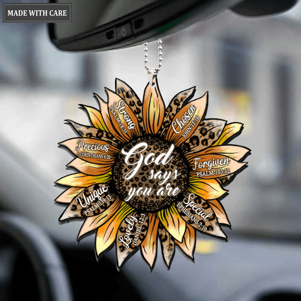 Yellow Sunflower Leopard Cheetah You Are Ornament
