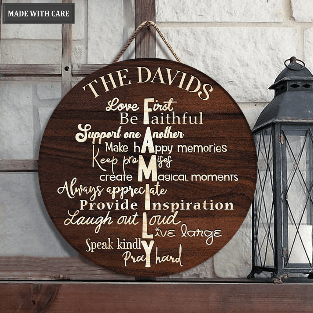 Family Definition Personalized Wood Circle Sign