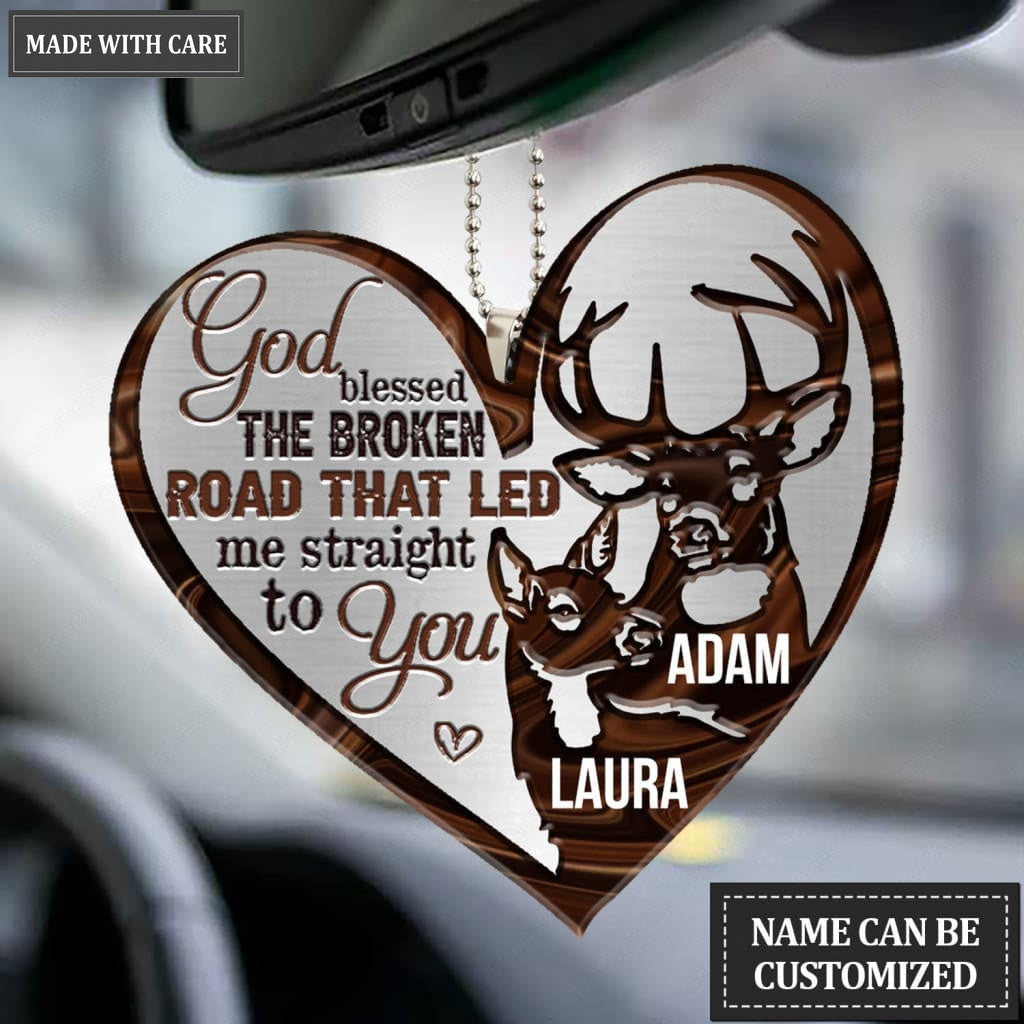 Lunvingrace M01 Deer Couple God Blessed Personalized Ornament