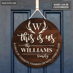 Family Monogram This Is Us Personalized Wood Circle Sign