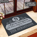 Printfamily M110 Elegant Monogram Collection As For My House Personalized Doormat