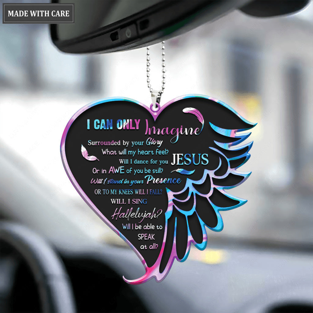 Hologram Heart Wings Surrounded By Glory Ornament
