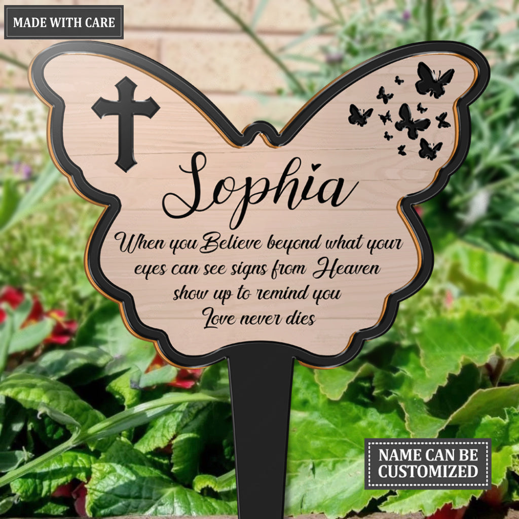 Personalized Butterfly When You Believe Plaque Stake