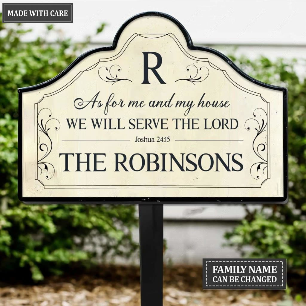 Personalized Plaque Stake Family Serve The Lord