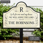 Personalized Plaque Stake Family Serve The Lord