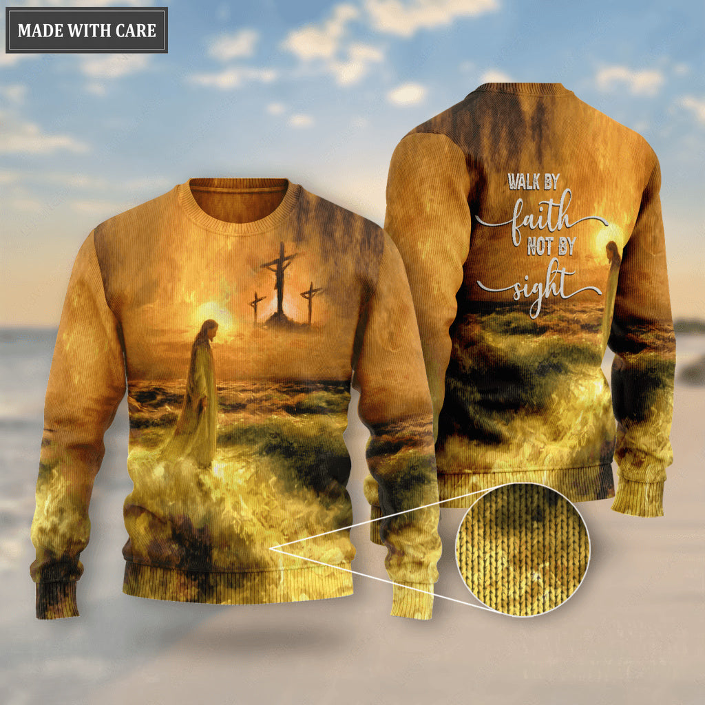 Cross Jesus Walk By Faith Not By Sight Wool Sweatshirt