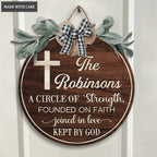 Personalized A Circle Of Strength Bow Door Hanger