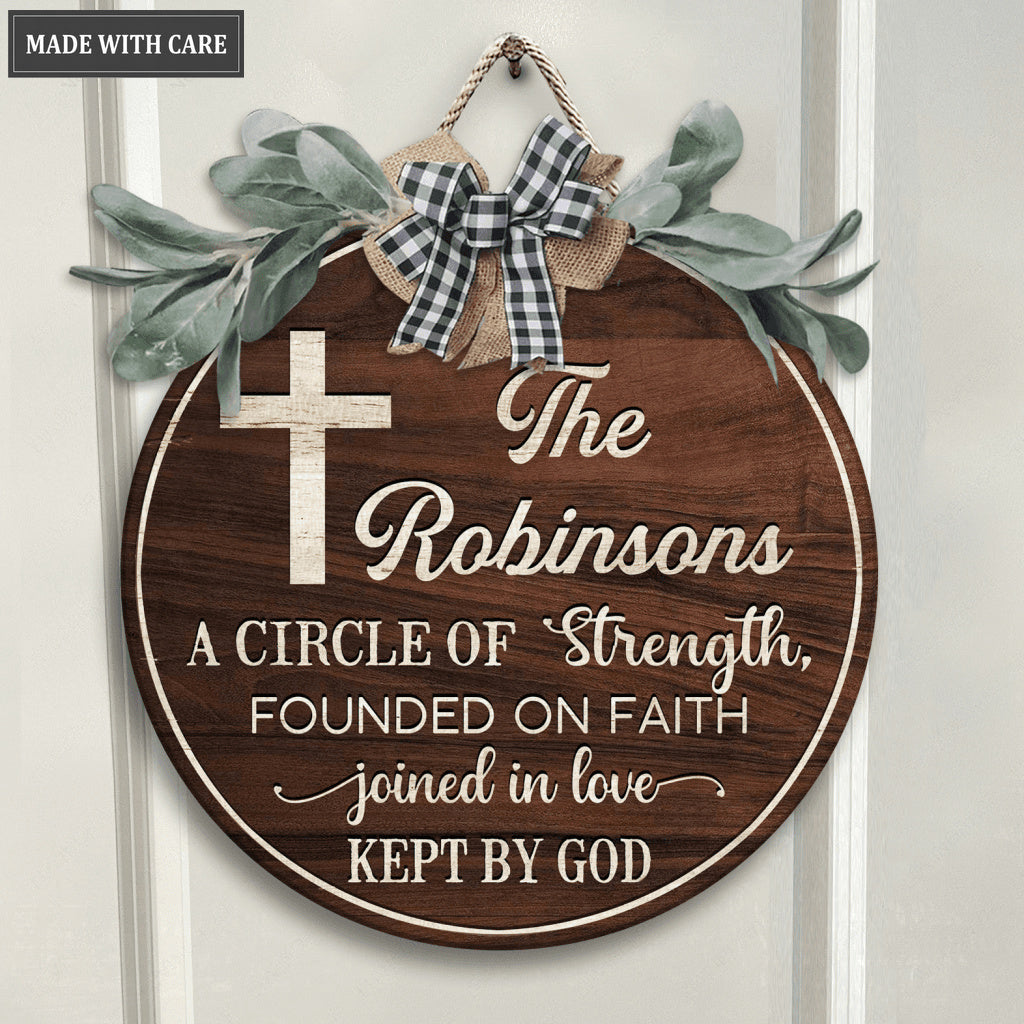 Personalized A Circle Of Strength Bow Door Hanger