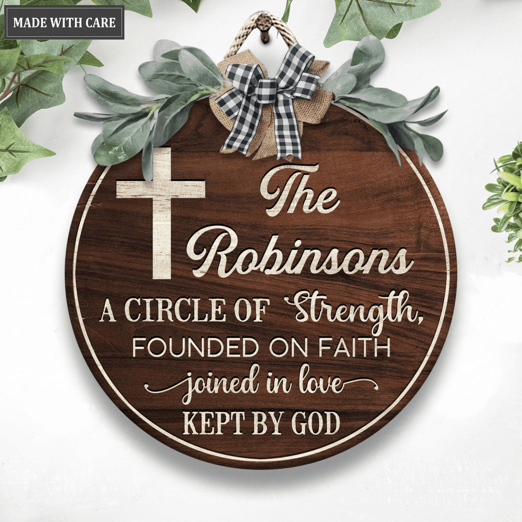 Personalized A Circle Of Strength Bow Door Hanger