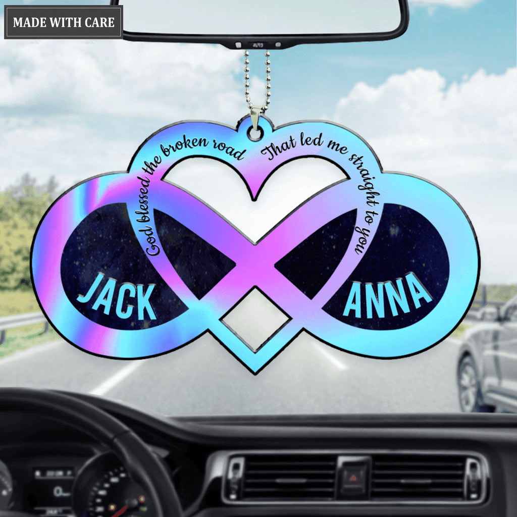 Personalized Infinity Heart God Blessed Hologram Ornament