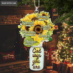 Printfamily M124 Sunflower God Says You Are Ornament