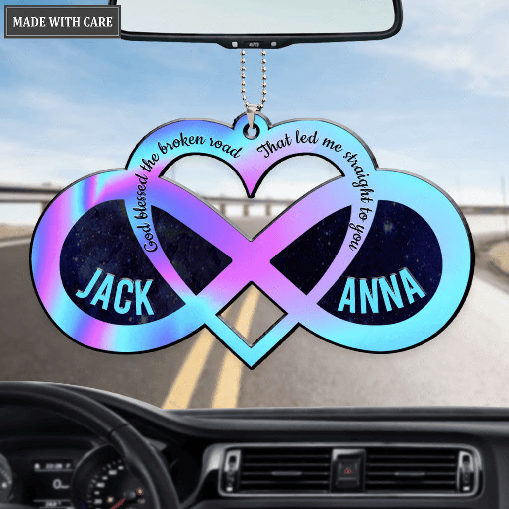 Personalized Infinity Heart God Blessed Hologram Ornament