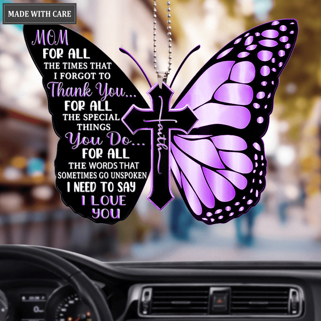 Thank You Mom I Love You Butterfly Ornament