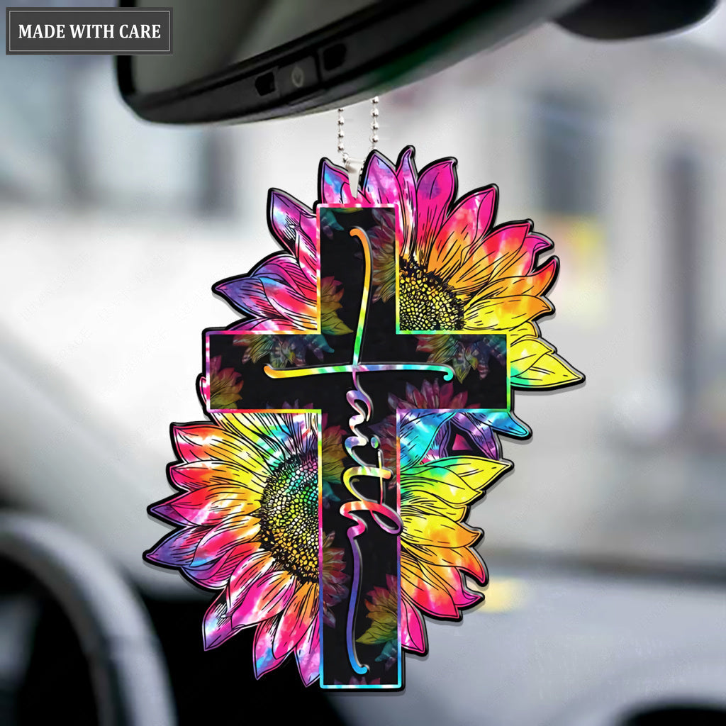 Rainbow Faith Cross Ornament