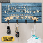 Bless This Home And All Who Enter Personalized Key Hanger