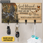 God Blessed The Broken Road Personalized Key Hanger