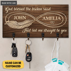Infinity God Blessed The Broken Road Personalized Key Hanger
