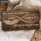 Infinity God Blessed The Broken Road Personalized Key Hanger