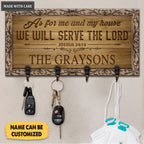 We Will Serve The Lord Personalized Key Hanger