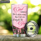 Buck And Doe God Blessed The Broken Road Personalized Tumbler