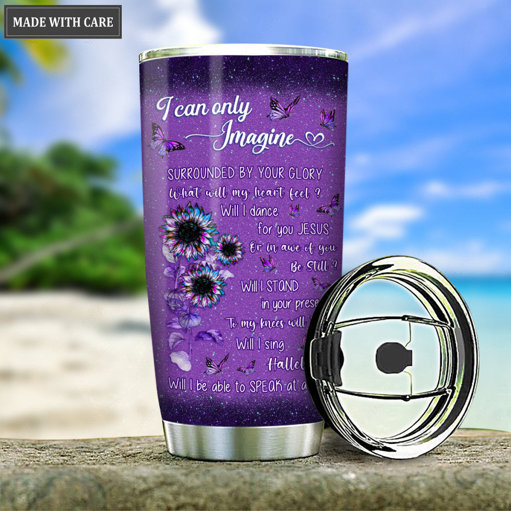 Personalized Sunflower Silhouette Surrounded By The Glory Tumbler
