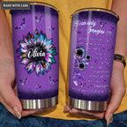 Personalized Sunflower Silhouette Surrounded By The Glory Tumbler