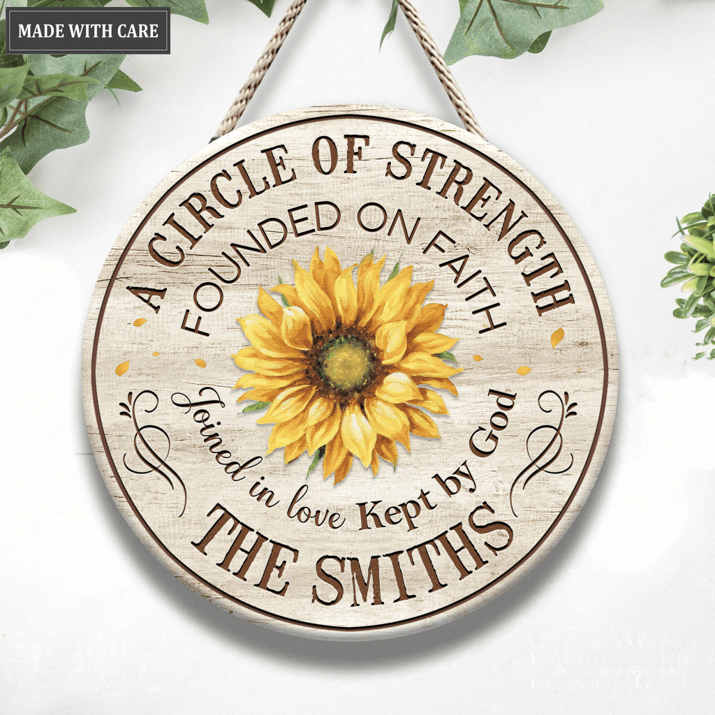 Personalized A Circle Of A Family Sunflower Circle Sign