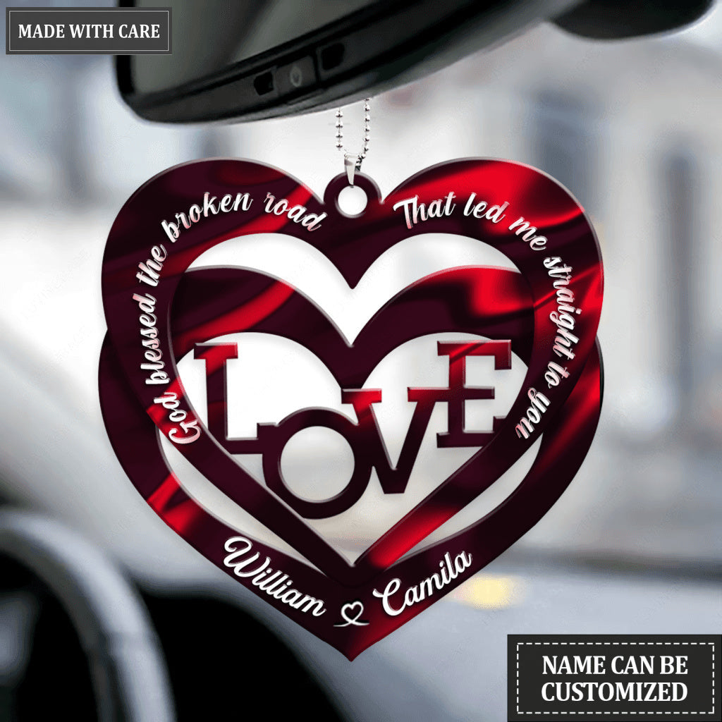 Personalized Love Hearts God Blessed Ornament