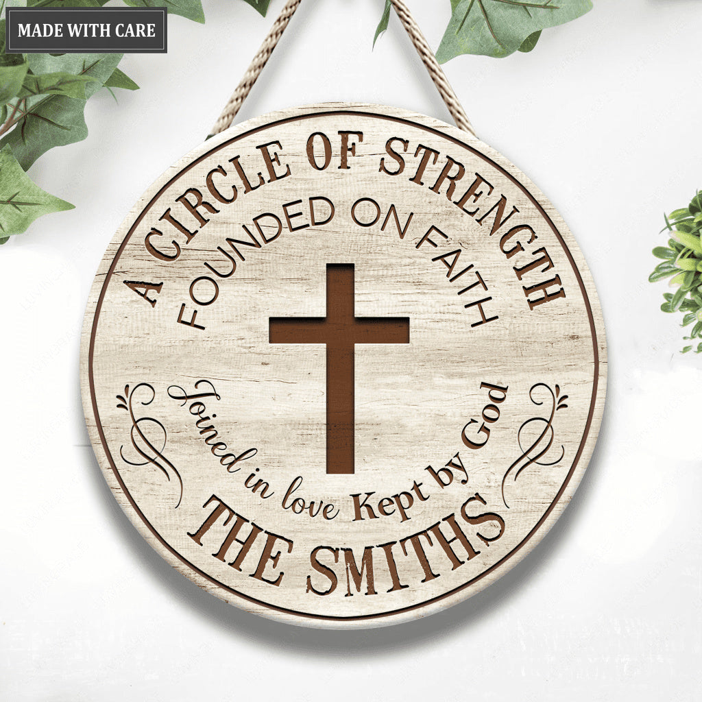 Personalized A Circle Of A Family Wood Circle Sign