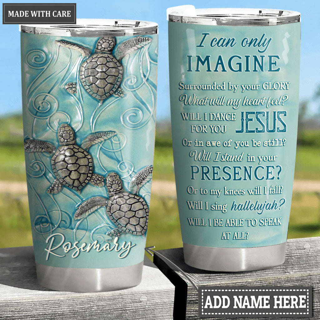 Personalized Sea Turtles Surrounded By The Glory Tumbler