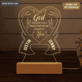 Heart Deer Couple God Blessed Personalized Acrylic Seven Colors Night Light