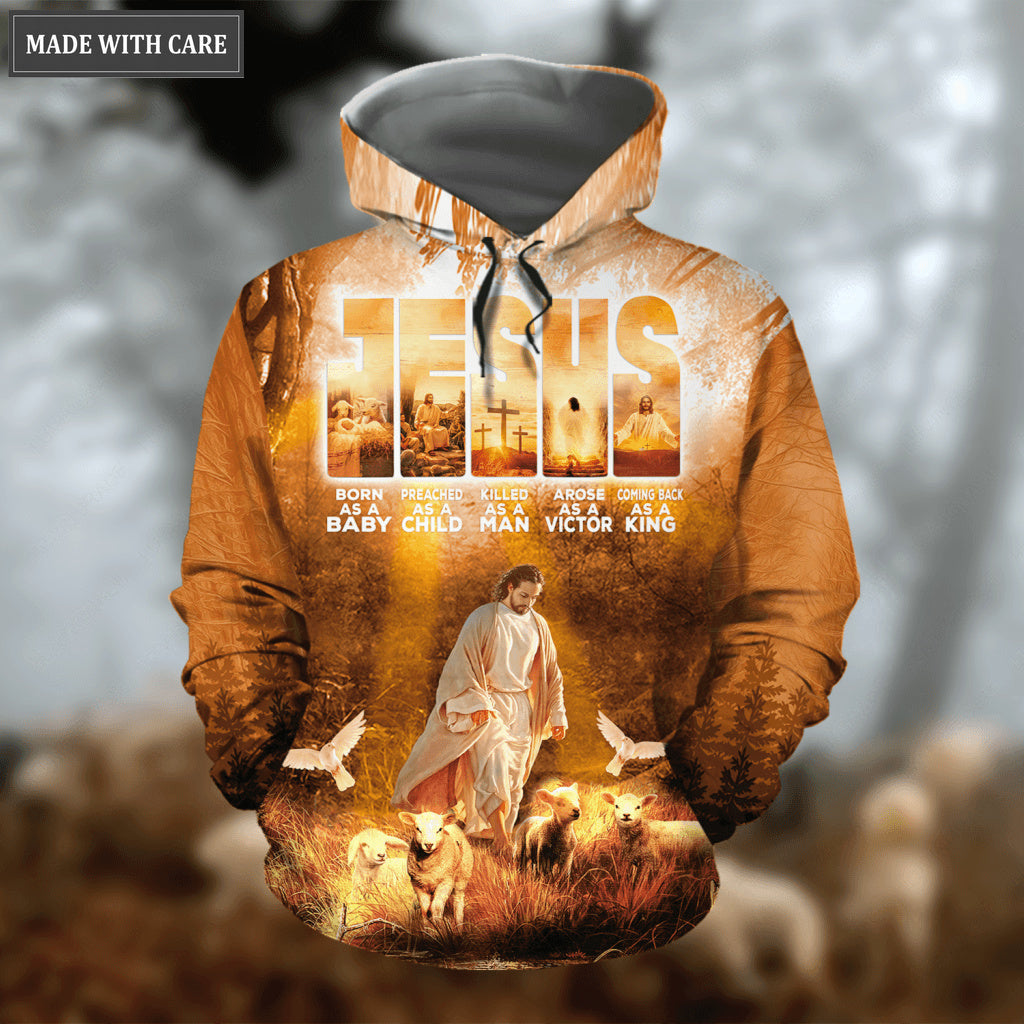 Jesus Born As A Baby Coming Back As A King Hoodie