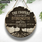 Personalized Family Tree Of Strength And Love Circle Sign