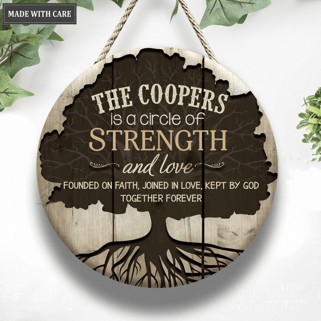 Personalized Family Tree Of Strength And Love Circle Sign