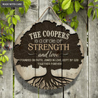 Personalized Family Tree Of Strength And Love Circle Sign