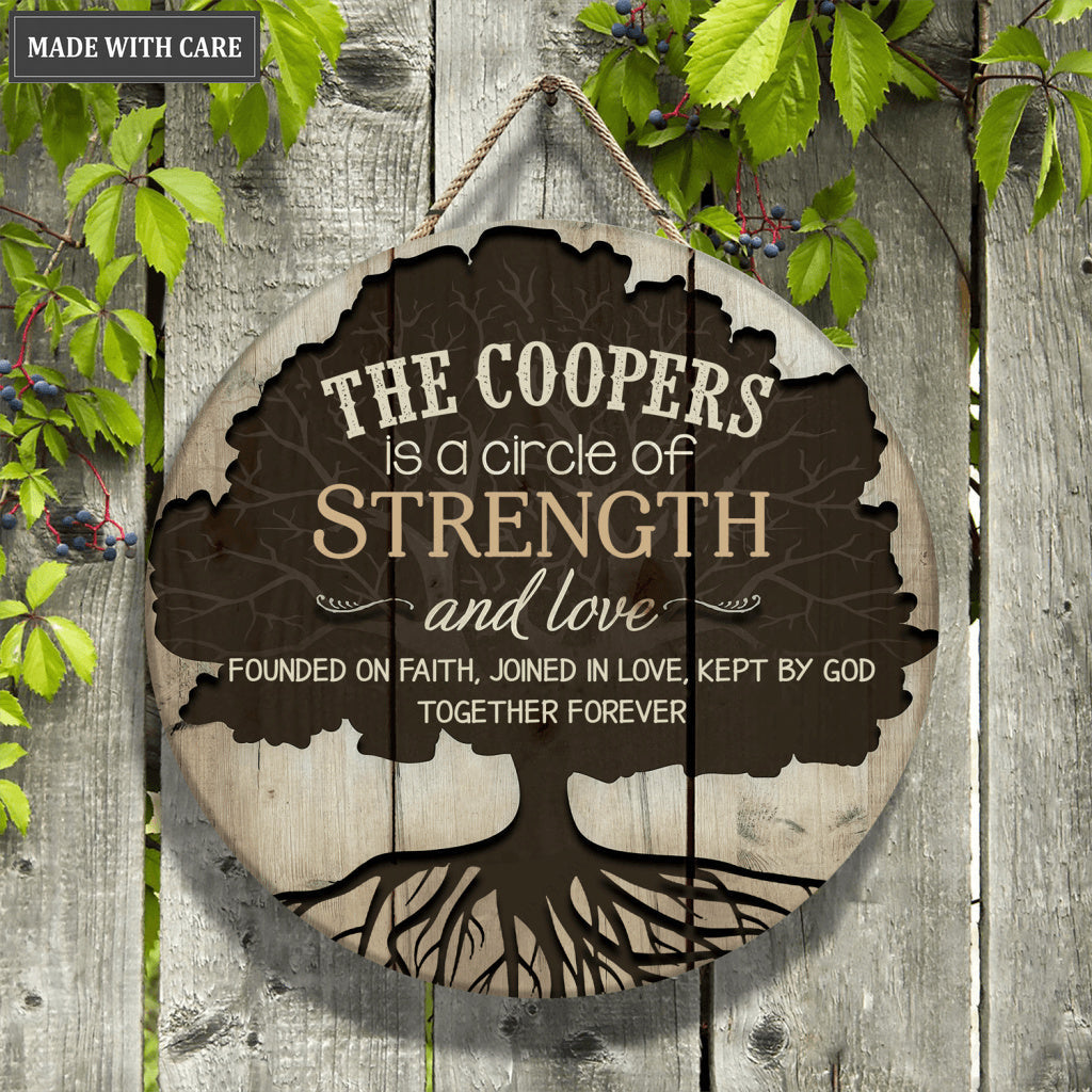 Personalized Family Tree Of Strength And Love Circle Sign