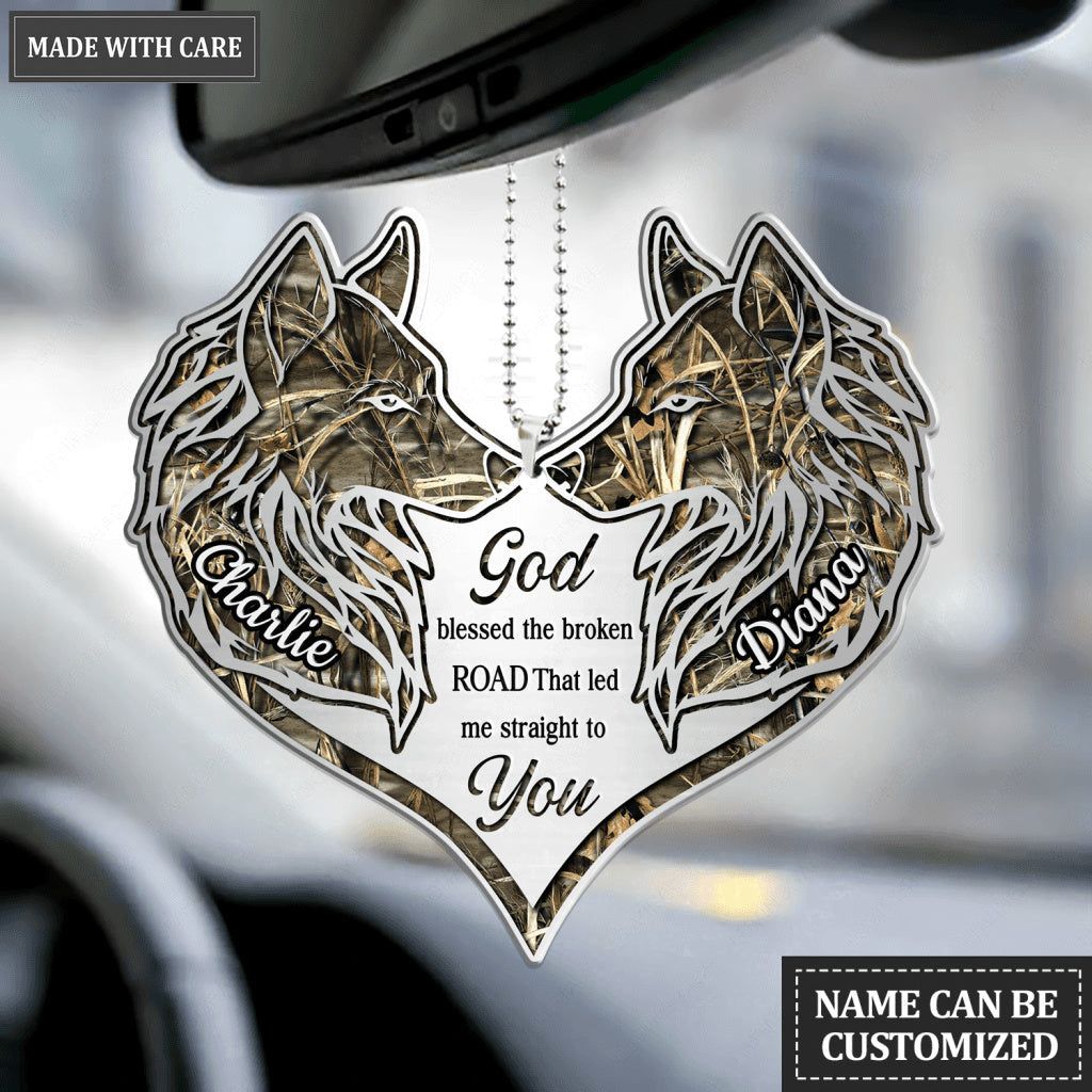 The Wolf Couple God Blessed Personalized Ornament