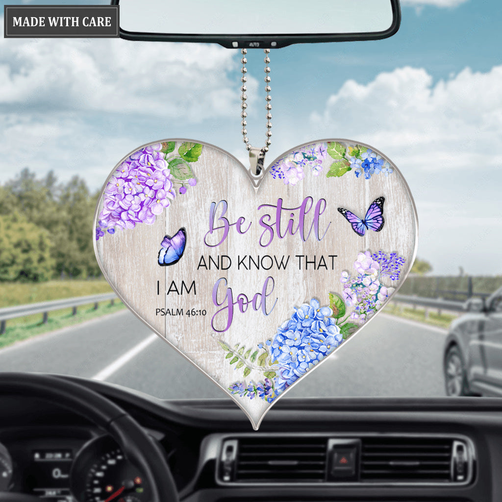 Be Still And Know Hydranges Heart Ornament
