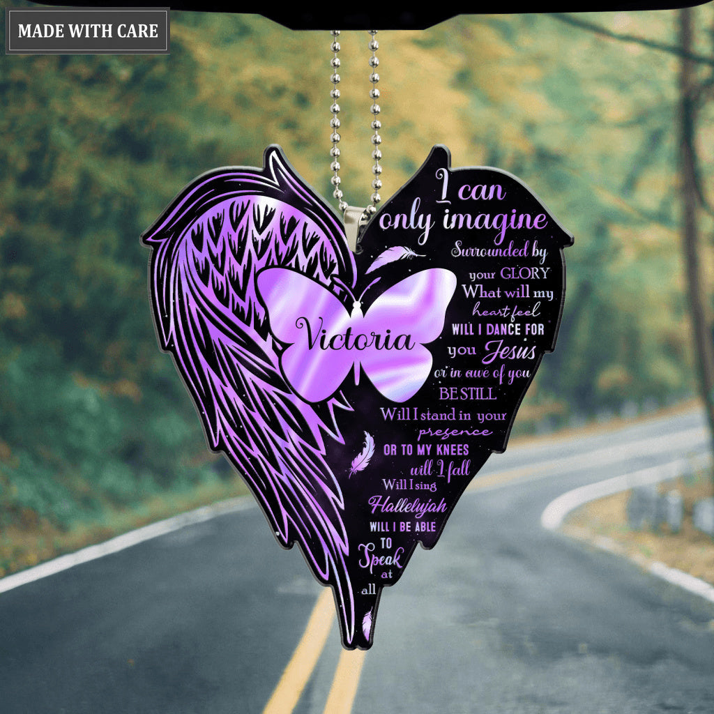 Personalized Heart Wings By Glory Ornament
