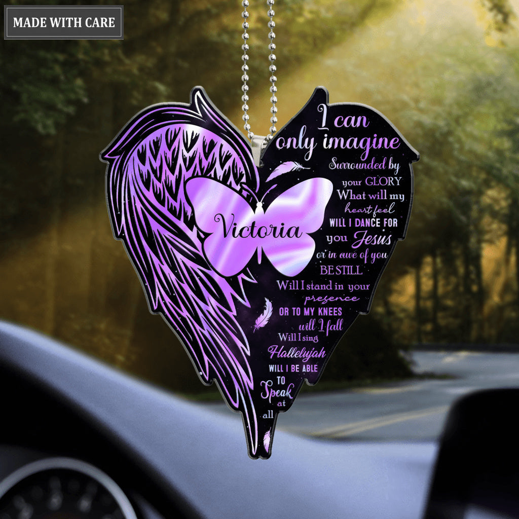 Personalized Heart Wings By Glory Ornament