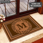 Luvingrace M03 Vintage Monogram The First Letter of Family Name Personalized Doormat