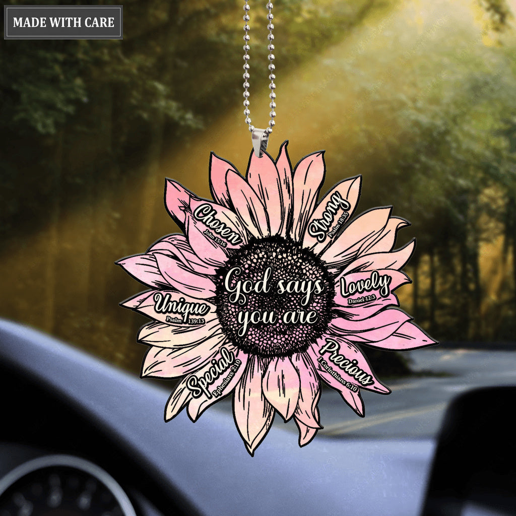Pink Sunflower You Are Special Ornament