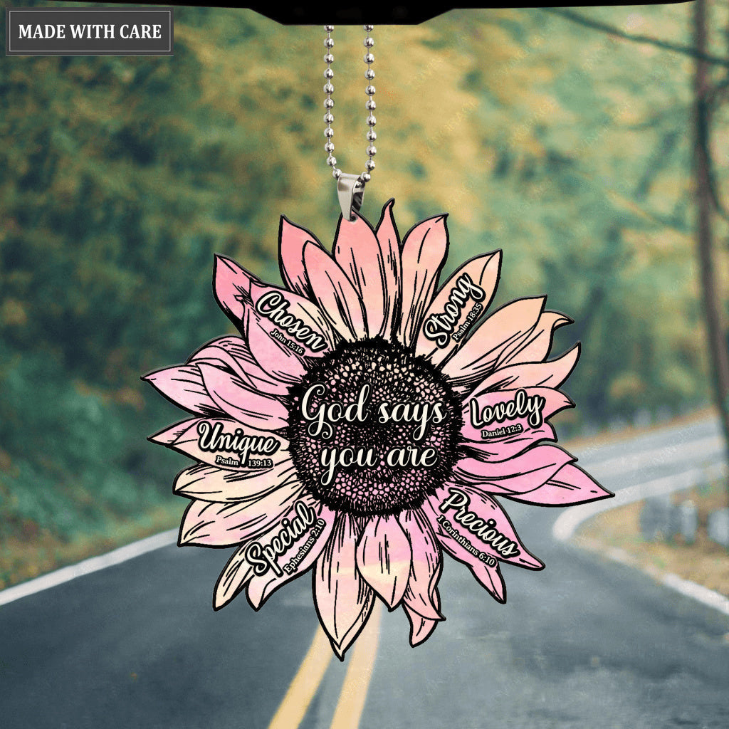 Pink Sunflower You Are Special Ornament