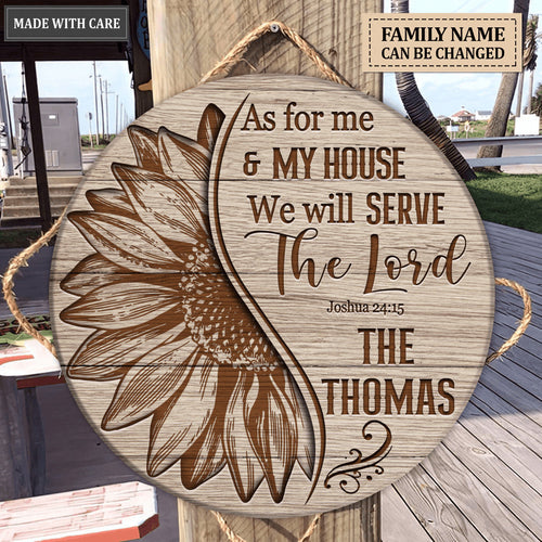 As for Us Half of Sunflower Personalized Circle Sign