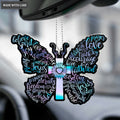 Christian Sunflower Butterfly Cross Ornament