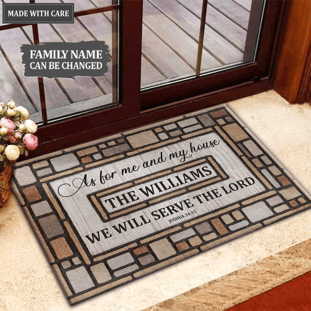Personalized Croll Drifted Serve The Lord Doormat
